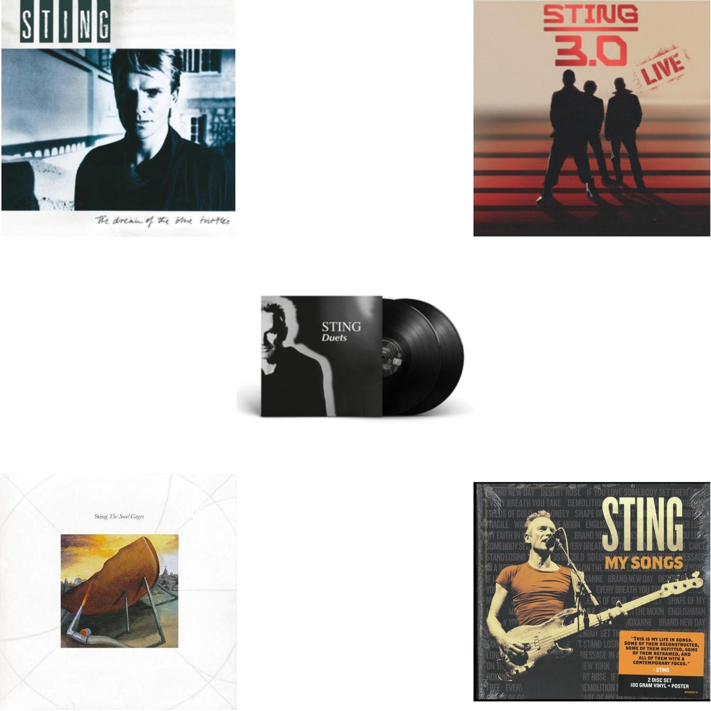 Dream Of The Blue Turtles & Soul Cages & Duets (2LP/180G) & Sting 3.0 Live (180G) & My Songs (2 LP)