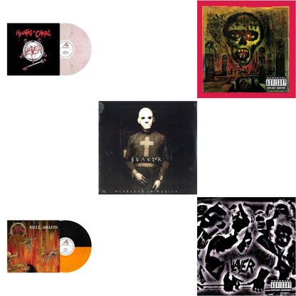 This is a 5 LP Vinyl SKU bundle.
1.This LP Vinyl is brand new.Format: LP VinylMusic Style: ThrashThis item's title is: Haunting The Chapel (Red & White Marbled LP Vinyl)Artist: SlayerLabel: METAL BLADE RECORDSBarcode: 039841578461Release Date: 10/22/2021
2.This LP Vinyl is brand new.