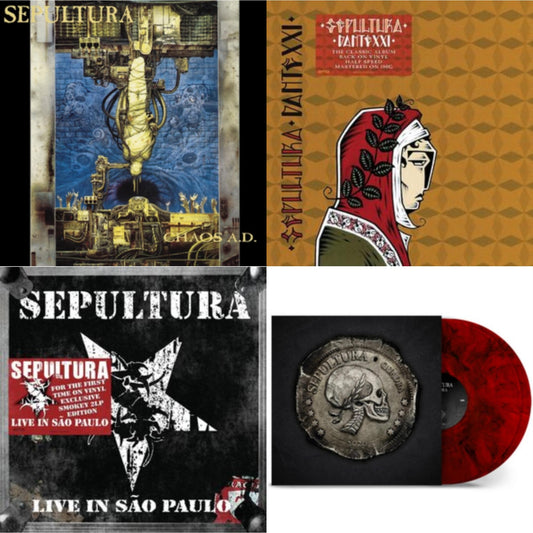 Chaos A.D. (Expanded Edition/2LP) & Dante Xxi & Live In Sao Paulo (2LP) & Quadra (40Th Anniversary Edition/Red Ruby LP Vinyl)