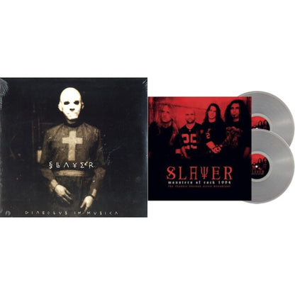 This is a 2 LP Vinyl SKU bundle.
1.This LP Vinyl is brand new.Format: LP VinylMusic Style: ThrashThis item's title is: Diabolus In MusicaArtist: SlayerLabel: AMERICANBarcode: 602537466856Release Date: 12/17/2013
2.This LP Vinyl is brand new.
