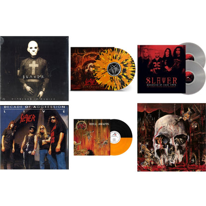 This is a 6 LP Vinyl SKU bundle.
1.This LP Vinyl is brand new.Format: LP VinylMusic Style: ThrashThis item's title is: Hell Awaits (Transparent Orange & Black Split LP Vinyl)Artist: SlayerLabel: Metal Blade RecordsBarcode: 039841578614Release Date: 10/22/2021
2.