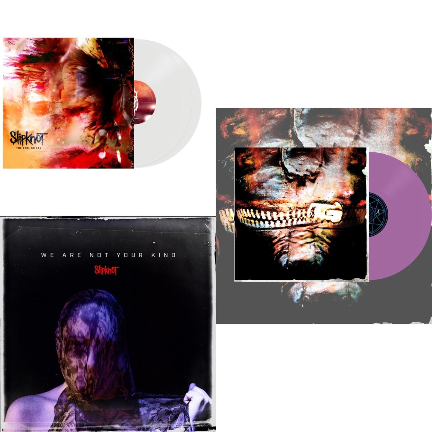 This is a 3 LP Vinyl SKU bundle.
1.This LP Vinyl is brand new.Format: LP VinylMusic Style: Nu MetalThis item's title is: End, So Far (Clear Vinyl/2LP)Artist: SlipknotLabel: ROADRUNNERBarcode: 075678637834Release Date: 9/30/2022
2.This LP Vinyl is brand new.