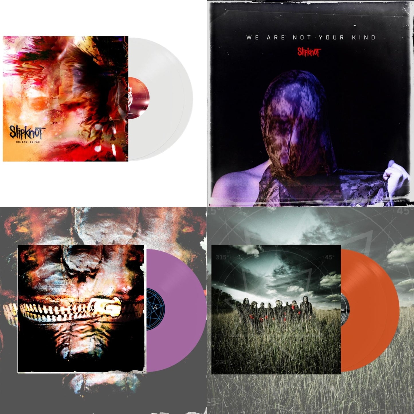 This is a 4 LP Vinyl SKU bundle.
1.This LP Vinyl is brand new.Format: LP VinylMusic Style: Nu MetalThis item's title is: End, So Far (Clear Vinyl/2LP)Artist: SlipknotLabel: ROADRUNNERBarcode: 075678637834Release Date: 9/30/2022
2.This LP Vinyl is brand new.