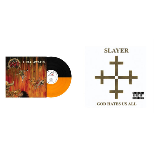 Hell Awaits (Transparent Orange & Black Split LP Vinyl) & God Hates Us All