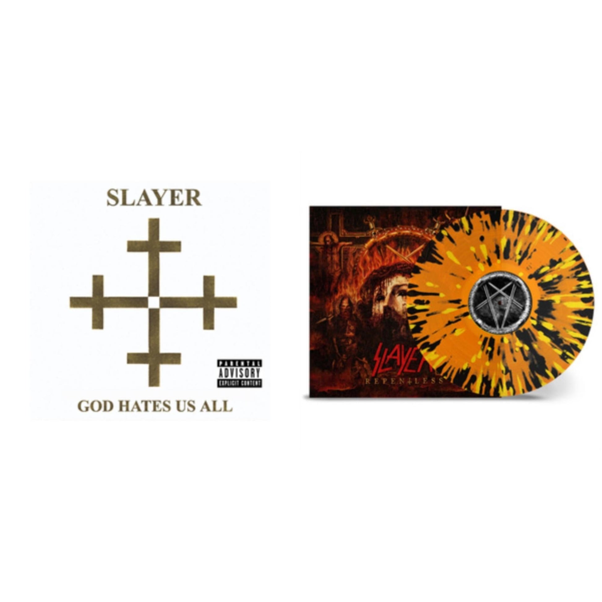 This is a 2 LP Vinyl SKU bundle.
1.This LP Vinyl is brand new.Format: LP VinylMusic Style: ThrashThis item's title is: God Hates Us AllArtist: SlayerLabel: AMERICANBarcode: 602537467723Release Date: 12/17/2013
2.This LP Vinyl is brand new.