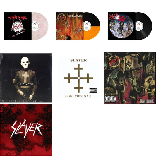 This is a 7 LP Vinyl SKU bundle.
1.This LP Vinyl is brand new.Format: LP VinylMusic Style: ThrashThis item's title is: Haunting The Chapel (Red & White Marbled LP Vinyl)Artist: SlayerLabel: METAL BLADE RECORDSBarcode: 039841578461Release Date: 10/22/2021
2.This LP Vinyl is brand new.