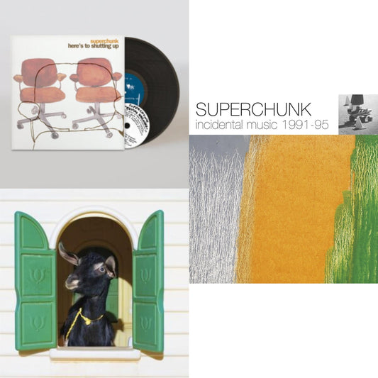 This is a 3 LP Vinyl SKU bundle.
1.This LP Vinyl is brand new.Format: LP VinylMusic Style: Indie RockThis item's title is: Here's To Shutting Up (LP/CD/Dl Card)Artist: SuperchunkLabel: MERGE RECORDSBarcode: 673855020112Release Date: 10/22/2021
2.This LP Vinyl is brand new.