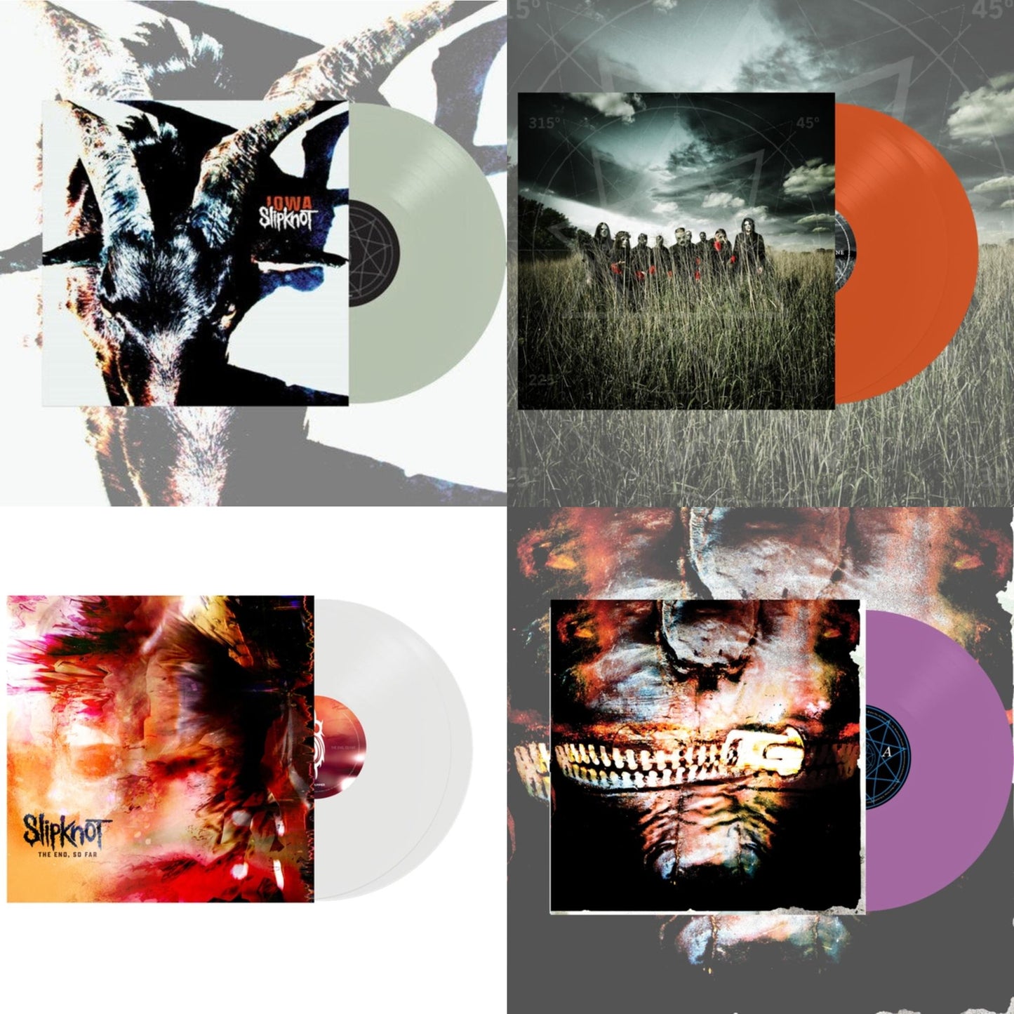 This is a 4 LP Vinyl SKU bundle.
1.This LP Vinyl is brand new.Format: LP VinylMusic Style: Nu MetalThis item's title is: Iowa (X) (2LP/Color Vinyl)Artist: SlipknotLabel: ROADRUNNER RECORDSBarcode: 075678645716Release Date: 5/13/2022
2.This LP Vinyl is brand new.