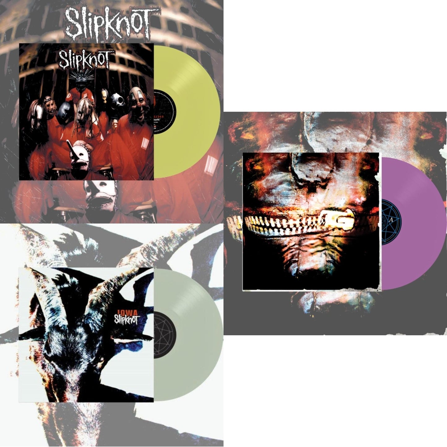 Slipknot (Lemon LP Vinyl) & Iowa (X) (2LP/Color Vinyl) & Volume 3: The Subliminal Verses (X) (Violet Vinyl/2LP)