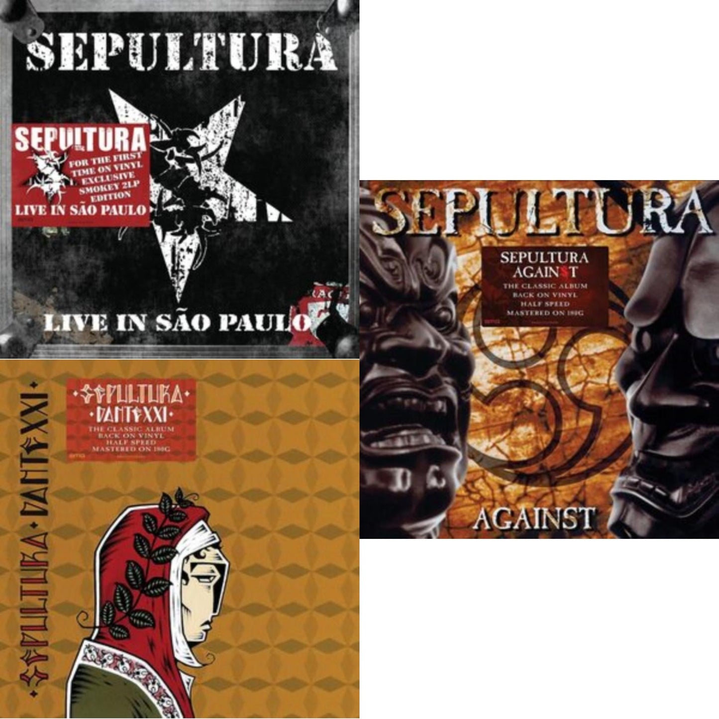 This is a 3 LP Vinyl SKU bundle.
1.This LP Vinyl is brand new.Format: LP VinylMusic Style: ThrashThis item's title is: AgainstArtist: SepulturaLabel: BMG RIGHTS MANAGEMENT (UK) LTDBarcode: 4050538670851Release Date: 10/28/2022
2.This LP Vinyl is brand new.
