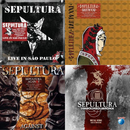 This is a 4 LP Vinyl SKU bundle.
1.This LP Vinyl is brand new.Format: LP VinylMusic Style: ThrashThis item's title is: Live In Sao Paulo (2LP)Artist: SepulturaLabel: BMG RIGHTS MANAGEMENT (UK) LTDBarcode: 4050538764581Release Date: 6/24/2022
2.This LP Vinyl is brand new.