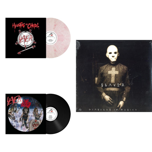 This is a 3 LP Vinyl SKU bundle.
1.This LP Vinyl is brand new.Format: LP VinylMusic Style: ThrashThis item's title is: Haunting The Chapel (Red & White Marbled LP Vinyl)Artist: SlayerLabel: METAL BLADE RECORDSBarcode: 039841578461Release Date: 10/22/2021
2.This LP Vinyl is brand new.