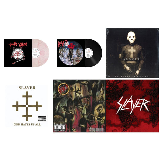 This is a 6 LP Vinyl SKU bundle.
1.This LP Vinyl is brand new.Format: LP VinylMusic Style: ThrashThis item's title is: Haunting The Chapel (Red & White Marbled LP Vinyl)Artist: SlayerLabel: METAL BLADE RECORDSBarcode: 039841578461Release Date: 10/22/2021
2.This LP Vinyl is brand new.