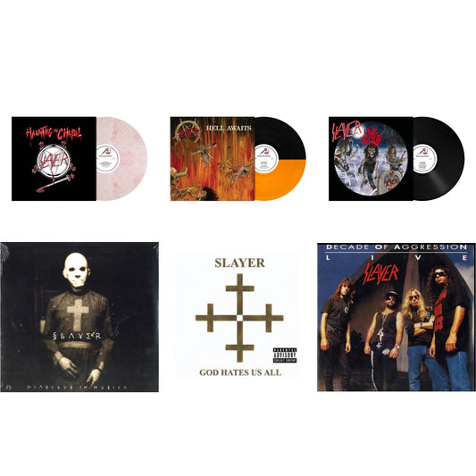 This is a 6 LP Vinyl SKU bundle.
1.This LP Vinyl is brand new.Format: LP VinylMusic Style: ThrashThis item's title is: Haunting The Chapel (Red & White Marbled LP Vinyl)Artist: SlayerLabel: METAL BLADE RECORDSBarcode: 039841578461Release Date: 10/22/2021
2.This LP Vinyl is brand new.