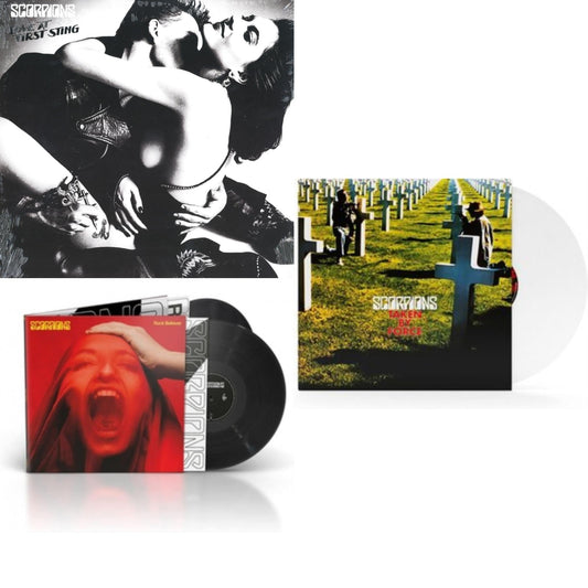 This is a 3 LP Vinyl SKU bundle.
1.This LP Vinyl is brand new.Format: LP VinylThis item's title is: Love At First StingArtist: ScorpionsBarcode: 602547528049Release Date: 12/4/2015
2.This LP Vinyl is brand new.