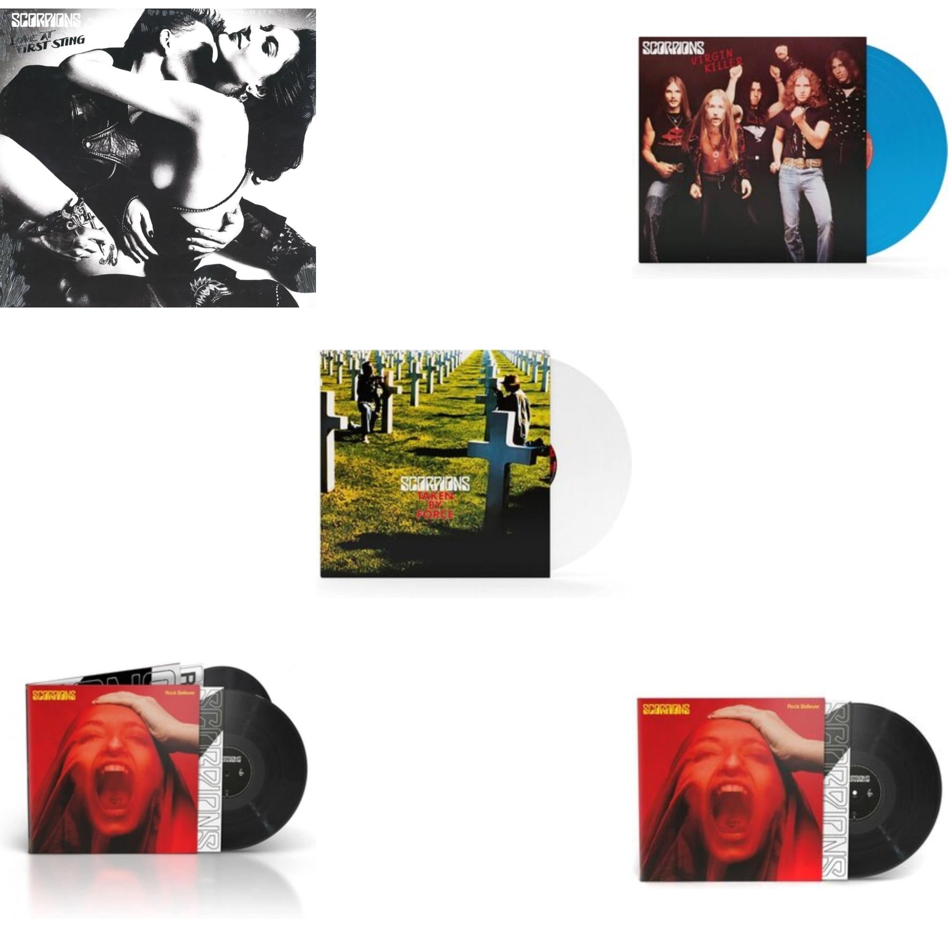 This is a 5 LP Vinyl SKU bundle.
1.This LP Vinyl is brand new.Format: LP VinylThis item's title is: Love At First StingArtist: ScorpionsBarcode: 602547528049Release Date: 12/4/2015
2.This LP Vinyl is brand new.