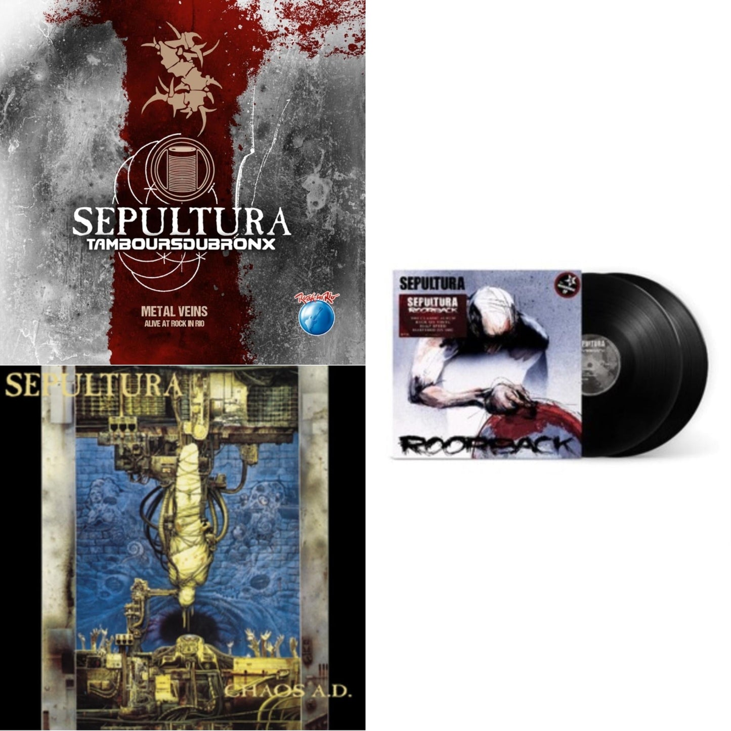 Chaos A.D. (Expanded Edition/2LP) & Metal Veins - Alive At Rock In Rio (Limited/2LP) & Roorback