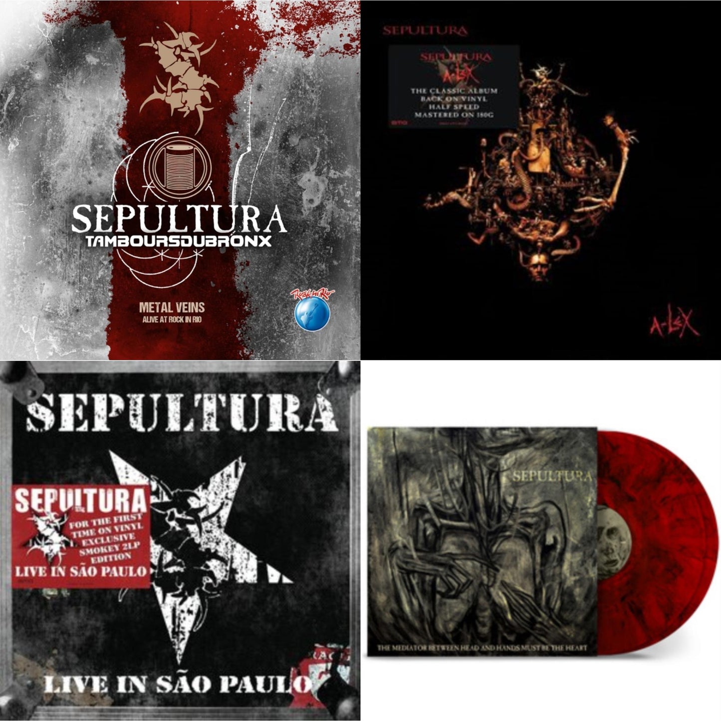 Metal Veins - Alive At Rock In Rio (Limited/2LP) & A-Lex (2LP) & Live In Sao Paulo (2LP) & Mediator Between Head & Hands Must Be The Heart (Color LP Vinyl)