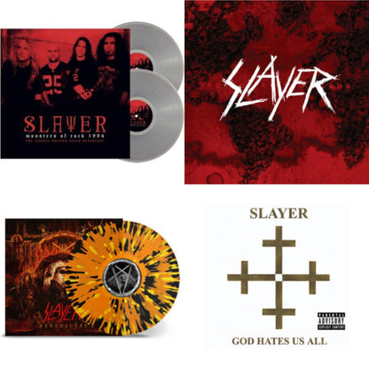 This is a 4 LP Vinyl SKU bundle.
1.This LP Vinyl is brand new.Format: LP VinylMusic Style: ThrashThis item's title is: God Hates Us AllArtist: SlayerLabel: AMERICANBarcode: 602537467723Release Date: 12/17/2013
2.This LP Vinyl is brand new.