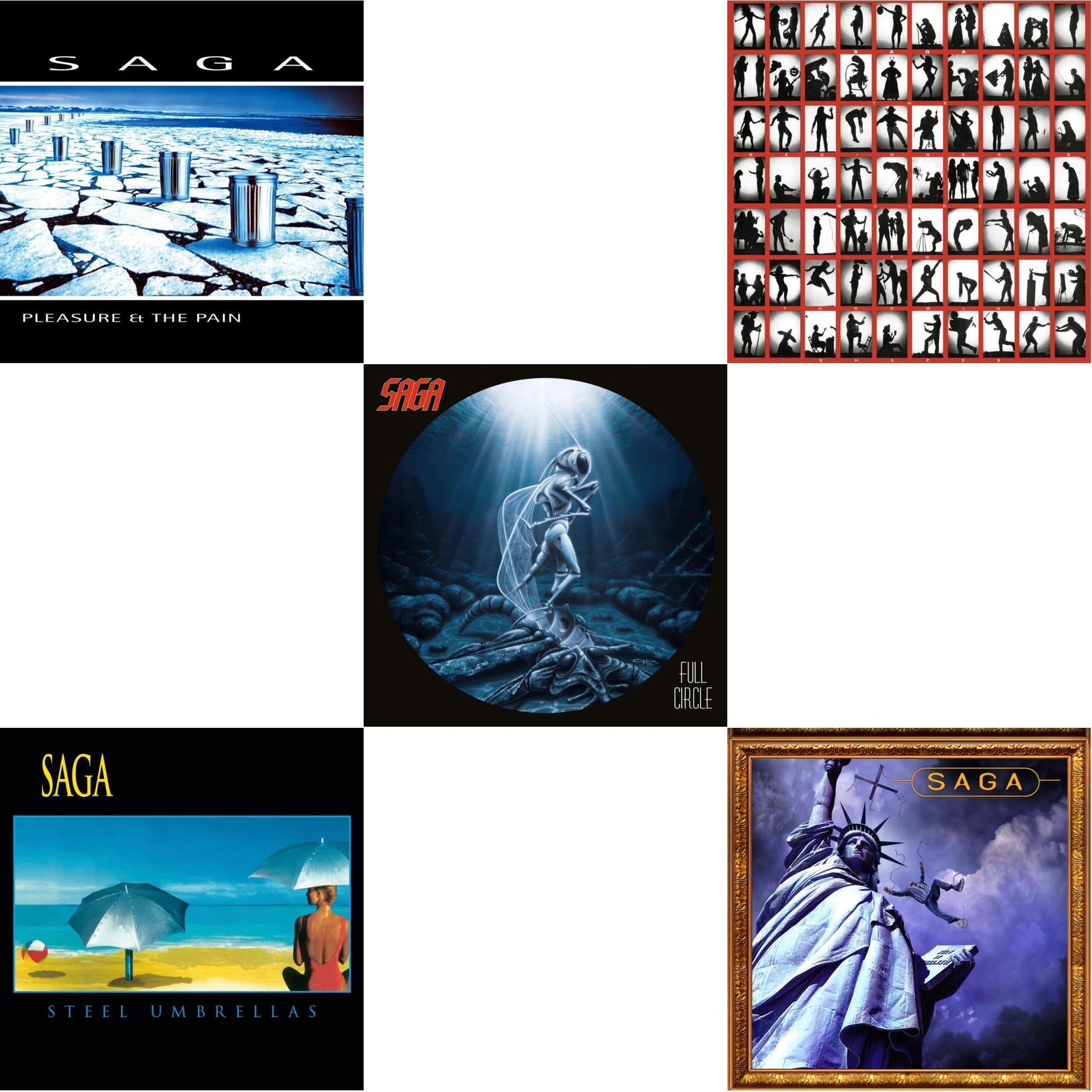 This is a 5 LP Vinyl SKU bundle.
1.This LP Vinyl is brand new.Format: LP VinylMusic Style: Arena RockThis item's title is: Pleasure & The PainArtist: SagaLabel: EARMUSICBarcode: 4029759155416Release Date: 10/29/2021
2.This LP Vinyl is brand new.
