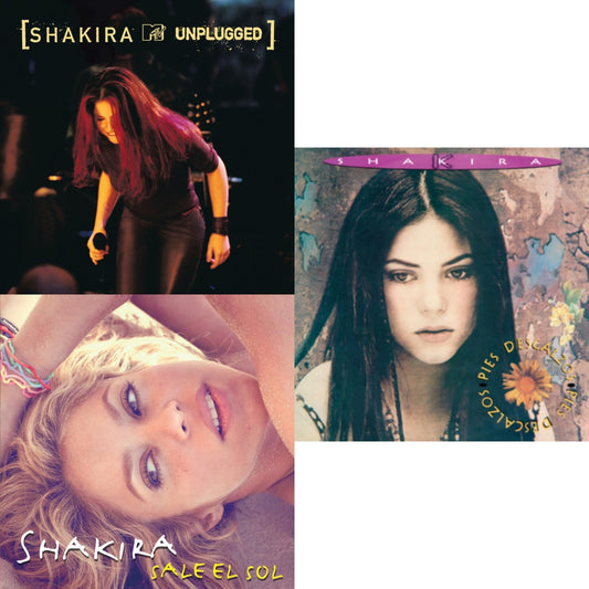 Mtv Unplugged (2LP) & Sale El Sol (Hot Pink Vinyl/2LP) & Pies Descalzos (Vibrant Yellow W/ Red Swirl Marble LP Vinyl)