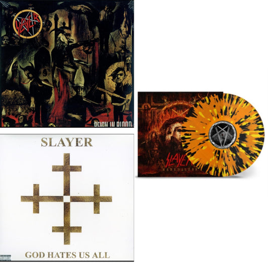 This is a 3 LP Vinyl SKU bundle.
1.This LP Vinyl is brand new.Format: LP VinylMusic Style: ThrashThis item's title is: Reign In BloodArtist: SlayerLabel: AMERICANBarcode: 602537467907Release Date: 12/10/2013
2.This LP Vinyl is brand new.