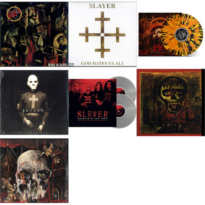 This is a 7 LP Vinyl SKU bundle.
1.This LP Vinyl is brand new.Format: LP VinylMusic Style: ThrashThis item's title is: Reign In BloodArtist: SlayerLabel: AMERICANBarcode: 602537467907Release Date: 12/10/2013
2.This LP Vinyl is brand new.