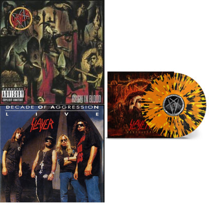 This is a 3 LP Vinyl SKU bundle.
1.This LP Vinyl is brand new.Format: LP VinylMusic Style: ThrashThis item's title is: Reign In BloodArtist: SlayerLabel: AMERICANBarcode: 602537467907Release Date: 12/10/2013
2.This LP Vinyl is brand new.