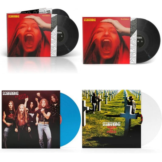 This is a 4 LP Vinyl SKU bundle.
1.This LP Vinyl is brand new.Format: LP VinylMusic Style: Hard RockThis item's title is: Rock Believer (Deluxe/180G/2LP/Limited)Artist: ScorpionsLabel: SPINEFARMBarcode: 602438808168Release Date: 2/25/2022
2.This LP Vinyl is brand new.