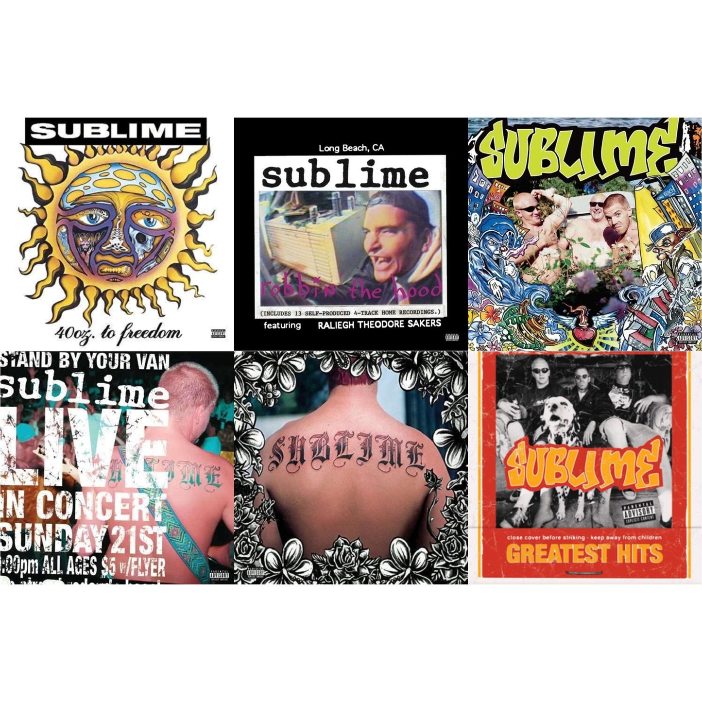40Oz. To Freedom & Robbin The Hood & Second Hand Smoke & Stand By Your Van & Sublime & Greatest Hits (X)