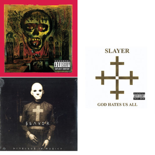 This is a 3 LP Vinyl SKU bundle.
1.This LP Vinyl is brand new.Format: LP VinylMusic Style: ThrashThis item's title is: Diabolus In MusicaArtist: SlayerLabel: AMERICANBarcode: 602537466856Release Date: 12/17/2013
2.This LP Vinyl is brand new.