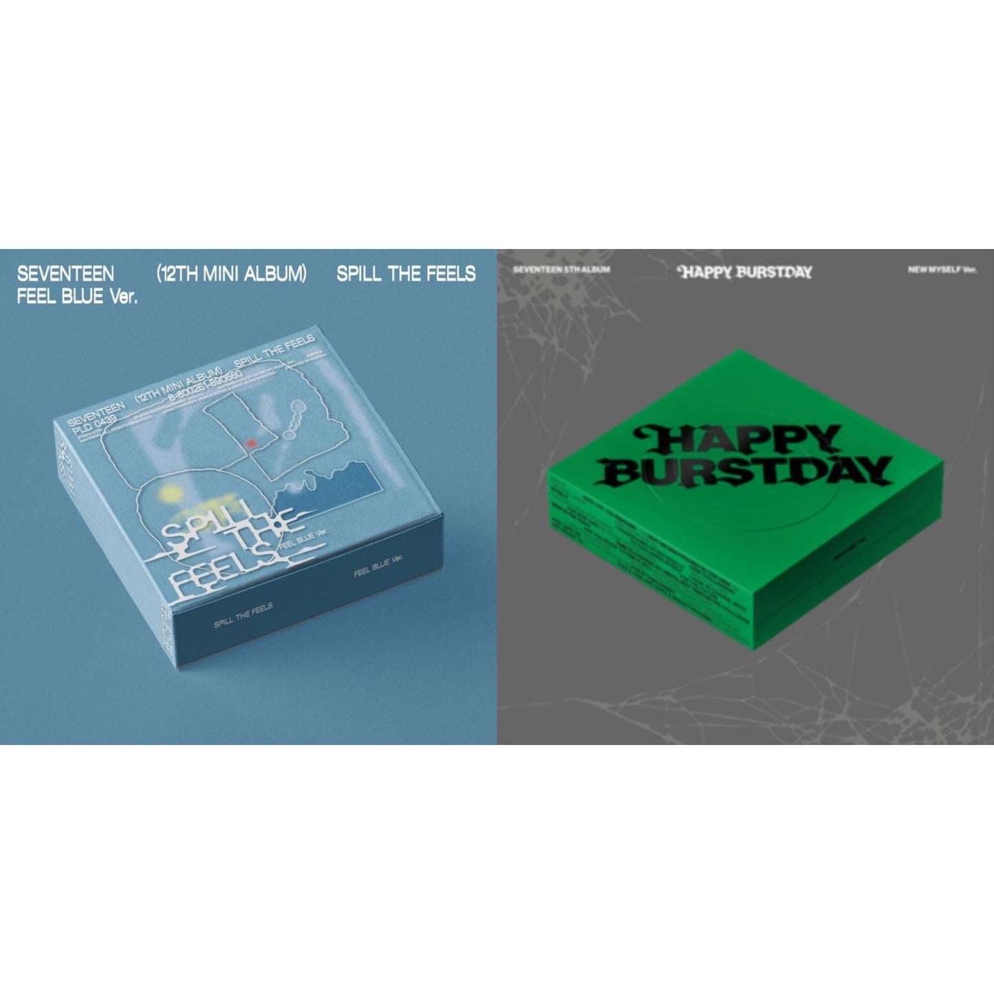 Spill The Feels - Seventeen 12Th Mini Album (Feel Blue Ver.) & Seventeen 5Th Album Happy Burstday (New Myself Ver.)