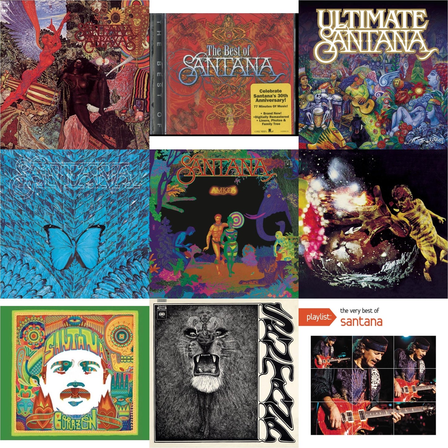 Abraxas & Best Of Santana & Ultimate Santana & Borboletta & Amigos & Santana Iii & Corazon & Santana & Playlist: Very Best Of Santana