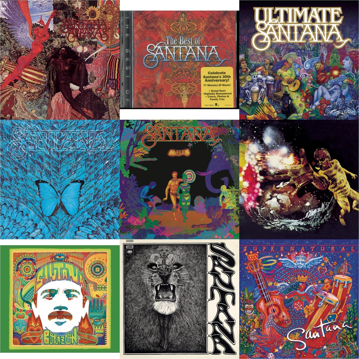 Abraxas & Best Of Santana & Ultimate Santana & Borboletta & Amigos & Santana Iii & Corazon & Santana & Supernatural