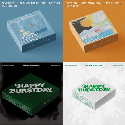 Spill The Feels - Seventeen 12Th Mini Album (Feel Blue Ver.) & Spill The Feels - Seventeen 12Th Mini Album (Feel You Ver.) & Seventeen 5Th Album Happy Burstday (New Escape Ver.) & Seventeen 5Th Album Happy Burstday (New Burstday Ver.)