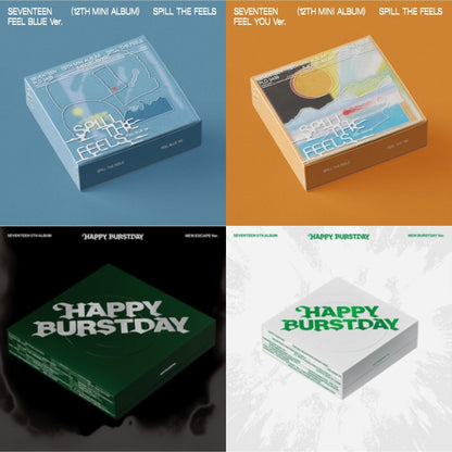 Spill The Feels - Seventeen 12Th Mini Album (Feel Blue Ver.) & Spill The Feels - Seventeen 12Th Mini Album (Feel You Ver.) & Seventeen 5Th Album Happy Burstday (New Escape Ver.) & Seventeen 5Th Album Happy Burstday (New Burstday Ver.)