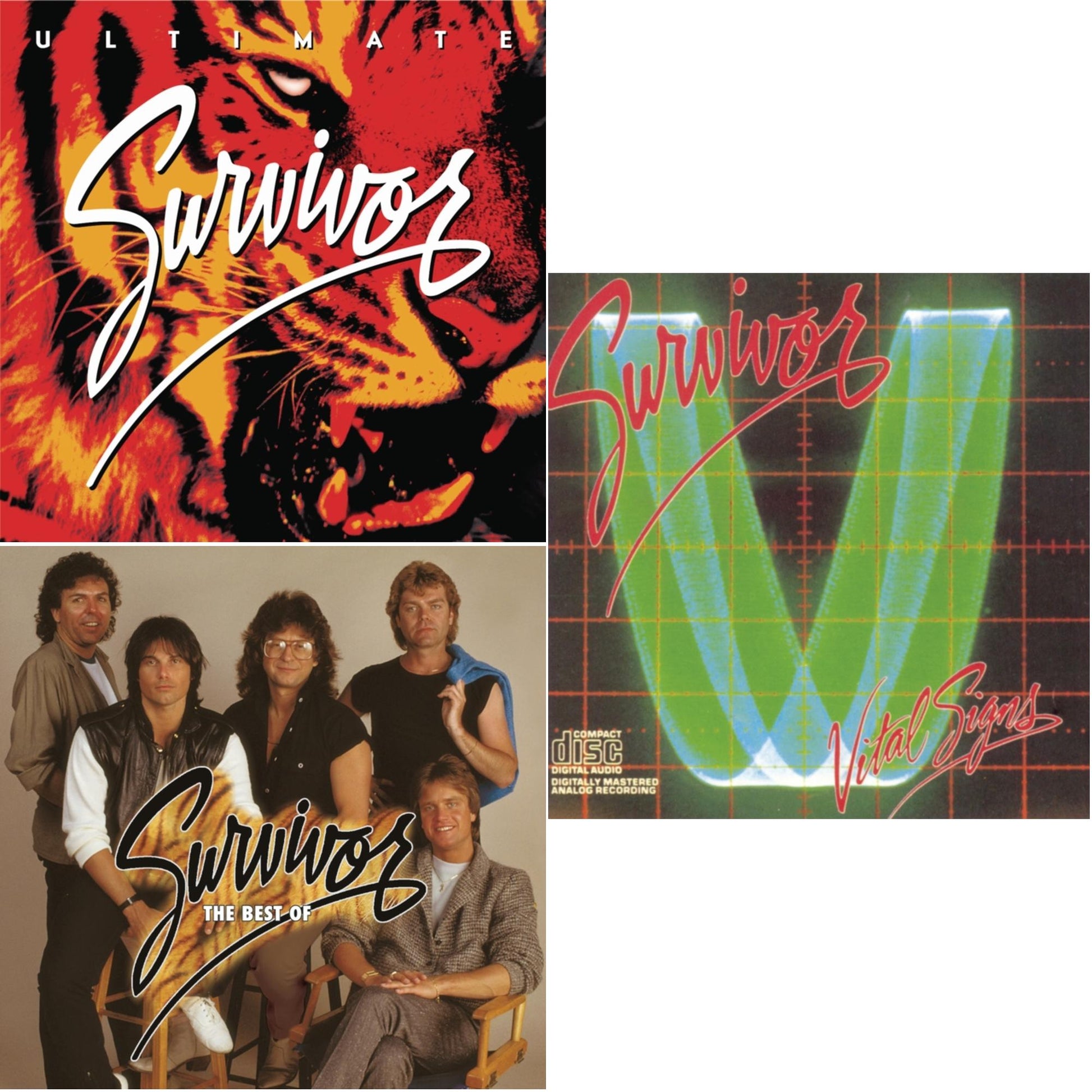 This is a 3 CD SKU bundle.
1.This CD is brand new.Format: CDMusic Style: Hard RockThis item's title is: Ultimate SurvivorArtist: SurvivorLabel: SONY SPECIAL MARKETINGBarcode: 886919861426Release Date: 12/7/2012
2.This CD is brand new.