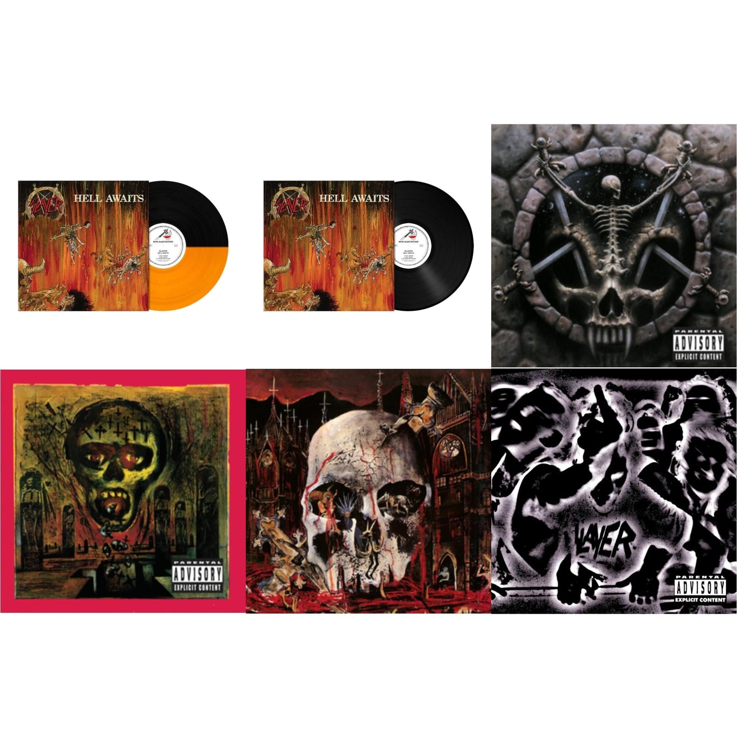 Hell Awaits (Transparent Orange & Black Split LP Vinyl) & Hell Awaits (180G) & Divine Intervention & Seasons In Abyss & South Of Heaven & Undisputed Attitude