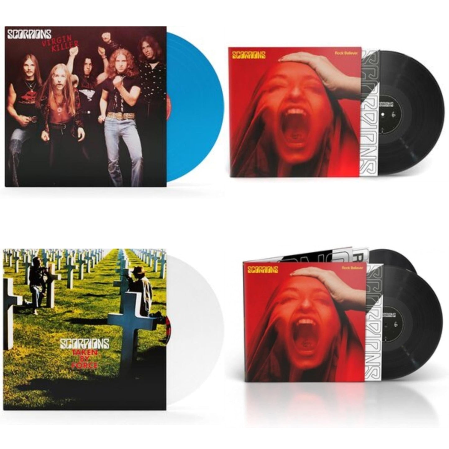 This is a 4 LP Vinyl SKU bundle.
1.This LP Vinyl is brand new.Format: LP VinylMusic Style: Hard RockThis item's title is: Virgin Killer (180G/Sky Blue LP Vinyl)Artist: ScorpionsLabel: BMG RIGHTS MANAGEMENT GMBHBarcode: 4050538875782Release Date: 6/2/2023
2.This LP Vinyl is brand new.