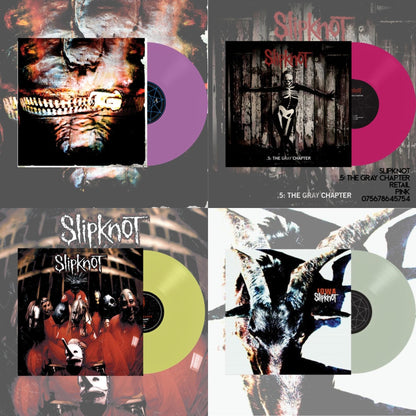 Slipknot (Lemon LP Vinyl) & Iowa (X) (2LP/Color Vinyl) & Volume 3: The Subliminal Verses (X) (Violet Vinyl/2LP) & .5: The Gray Chapter (X) (Pink Vinyl/2LP)
