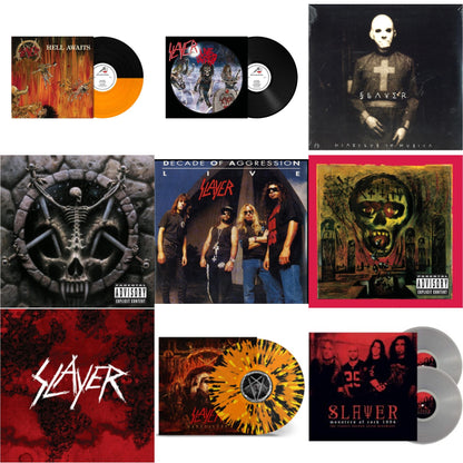 This is a 9 LP Vinyl SKU bundle.
1.This LP Vinyl is brand new.Format: LP VinylMusic Style: ThrashThis item's title is: Hell Awaits (Transparent Orange & Black Split LP Vinyl)Artist: SlayerLabel: Metal Blade RecordsBarcode: 039841578614Release Date: 10/22/2021
2.