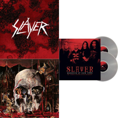 This is a 3 LP Vinyl SKU bundle.
1.This LP Vinyl is brand new.Format: LP VinylMusic Style: ThrashThis item's title is: South Of HeavenArtist: SlayerLabel: American RecordingsBarcode: 602537467921Release Date: 12/10/2013
2.This LP Vinyl is brand new.