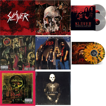 This is a 8 LP Vinyl SKU bundle.
1.This LP Vinyl is brand new.Format: LP VinylMusic Style: ThrashThis item's title is: Diabolus In MusicaArtist: SlayerLabel: AMERICANBarcode: 602537466856Release Date: 12/17/2013
2.This LP Vinyl is brand new.