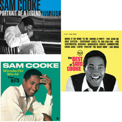 Sam Cooke - Portrait Of A Legend: 1951 - 1964 & Best Of (140G/ Dl Insert) & Wonderfull World - The Hits - LP Vinyl Bundle