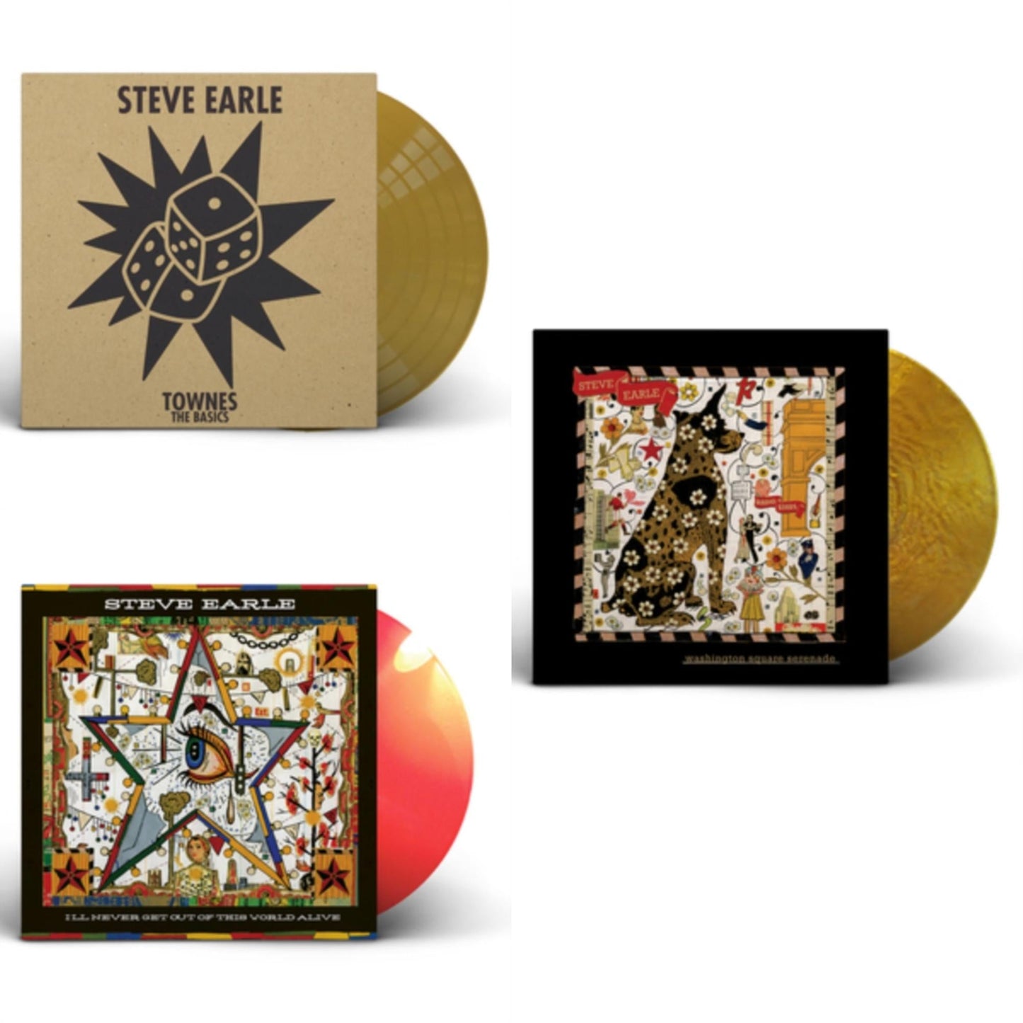 This is a 3 LP Vinyl SKU bundle.
1.This LP Vinyl is brand new.Format: LP VinylMusic Style: Folk RockThis item's title is: Washington Square Serenade (Metallic Gold LP Vinyl)Artist: Steve EarleLabel: NEW WEST RECORDSBarcode: 607396555017Release Date: 11/26/2021
2.
