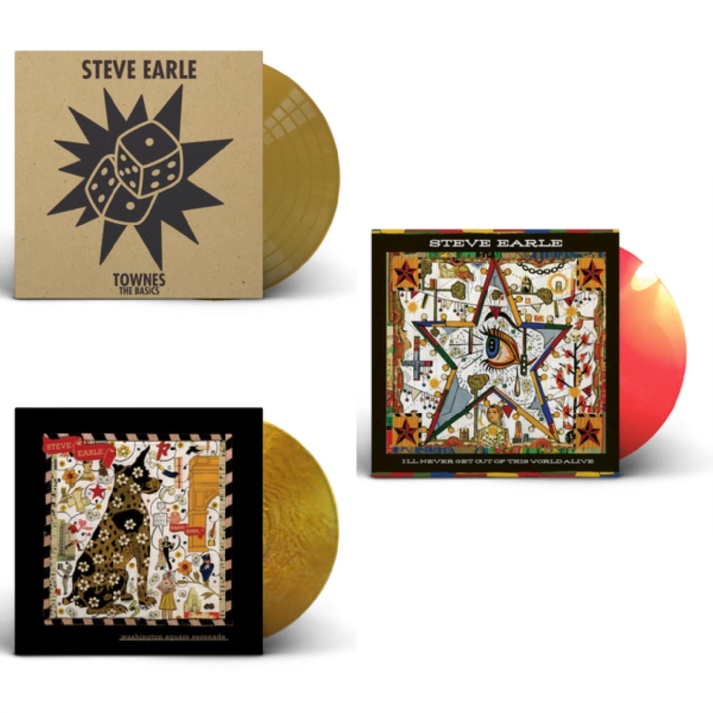 This is a 3 LP Vinyl SKU bundle.
1.This LP Vinyl is brand new.Format: LP VinylThis item's title is: Townes: The Basics (Gold LP Vinyl)Artist: Steve EarleLabel: NEW WEST RECORDSBarcode: 607396555413Release Date: 11/5/2021
2.This LP Vinyl is brand new.