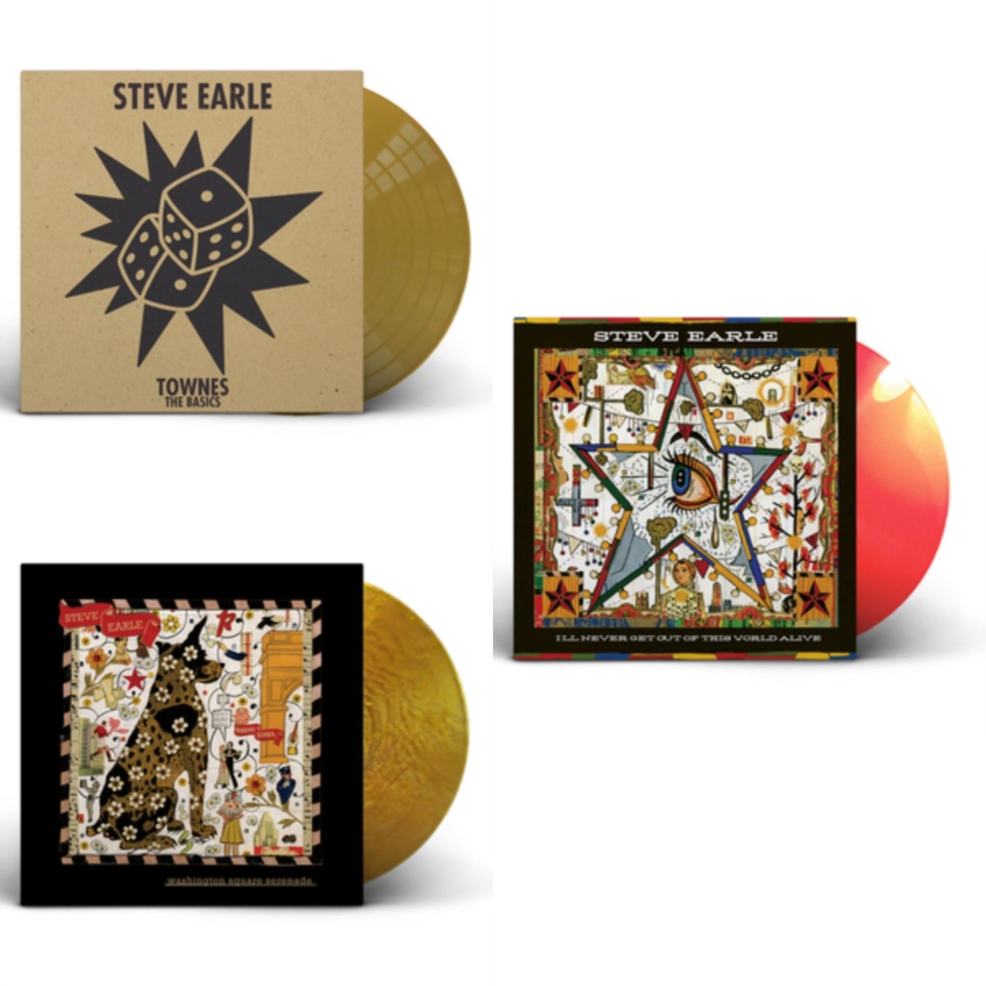This is a 3 LP Vinyl SKU bundle.
1.This LP Vinyl is brand new.Format: LP VinylThis item's title is: Townes: The Basics (Gold LP Vinyl)Artist: Steve EarleLabel: NEW WEST RECORDSBarcode: 607396555413Release Date: 11/5/2021
2.This LP Vinyl is brand new.
