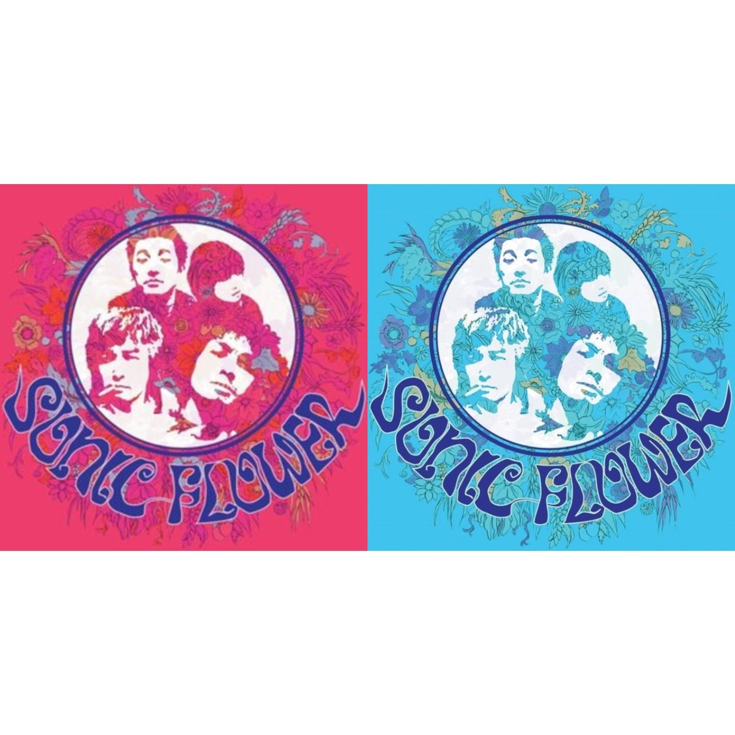 Sonic Flower (Alternate Cover) (Pink/Blue/White LP Vinyl) & Sonic Flower (Transparent Blue/White/Solid Blue Striped LP Vinyl)