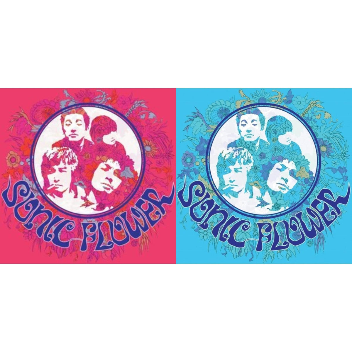 Sonic Flower (Alternate Cover) (Pink/Blue/White LP Vinyl) & Sonic Flower (Transparent Blue/White/Solid Blue Striped LP Vinyl)