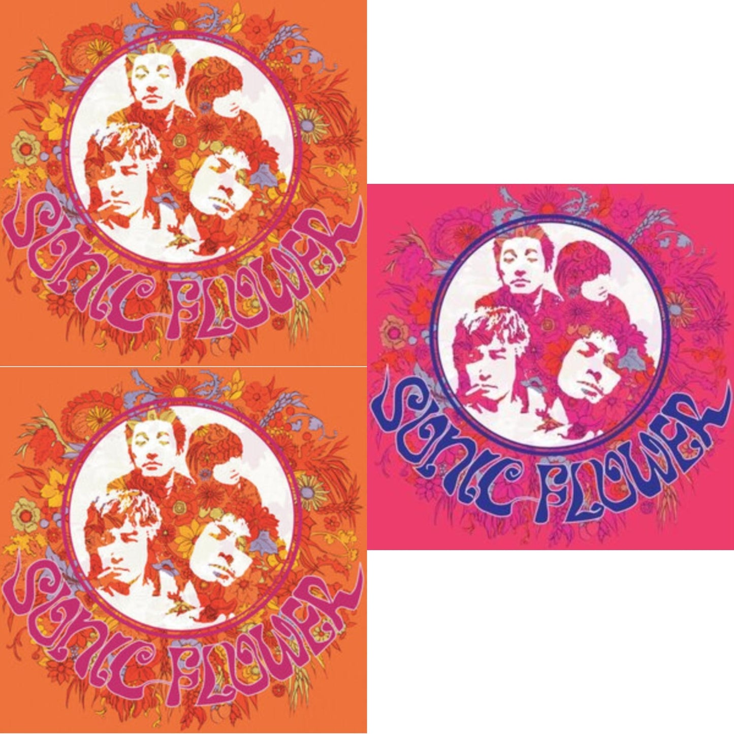 Sonic Flower (Alternate Cover) (Pink/Blue/White LP Vinyl) & Sonic Flower & Sonic Flower (Fuchsia LP Vinyl)